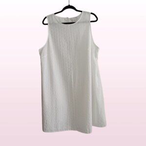 Liz Claiborne 0X White Eyelet Pocket Dress